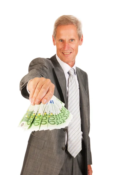 Hombre de negocios con mucho dinero — Foto de Stock