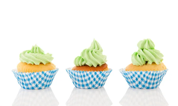 Blå och gröna cupcakes — Stockfoto