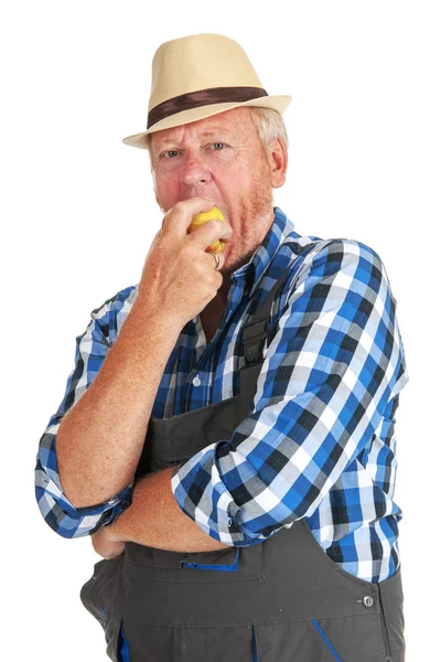 Eating an apple — Stock Photo, Image