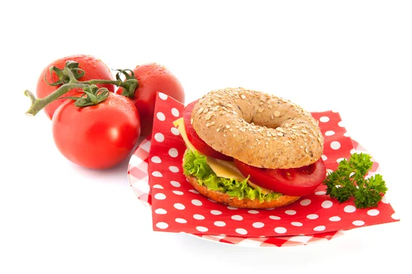 Bagel with cheese — Stock Photo, Image