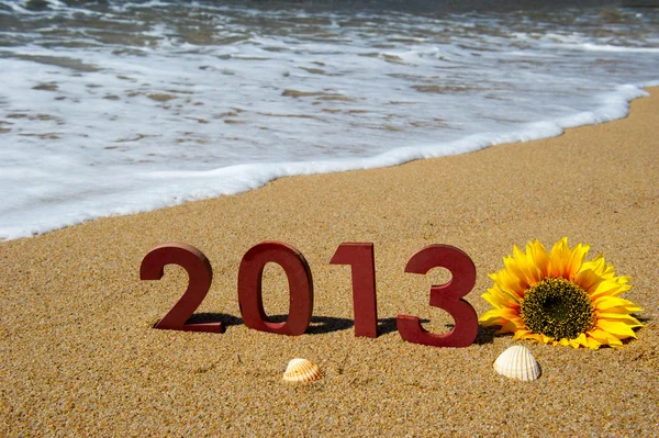 2013 on the beach — Stock Photo, Image