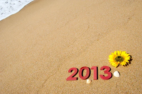 2013 on the beach — Stock Photo, Image