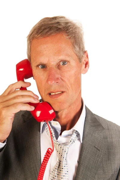 Homem de negócios sénior ao telefone — Fotografia de Stock