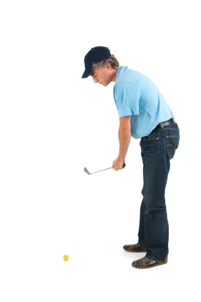 Knappe man golfen — Stockfoto