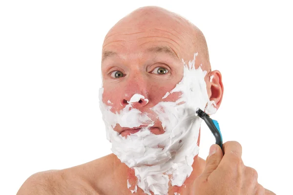 Afeitado hombre calvo — Foto de Stock