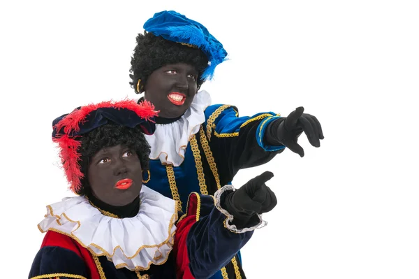 Dutch black petes pointing — Stock Photo, Image