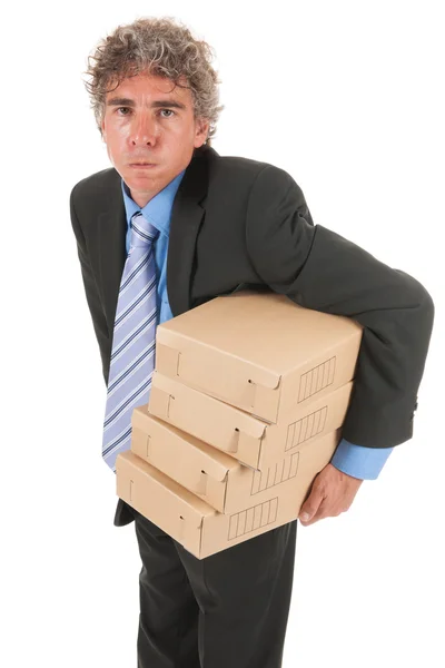 Hombre de negocios con archivo pesado —  Fotos de Stock