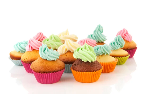 Cupcakes in vielen Farben — Stockfoto