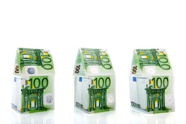 Money houses in a row — Stock Photo, Image