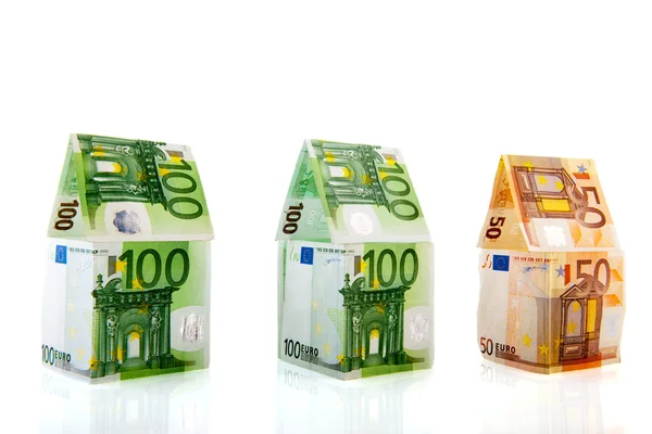 Money houses in a row — Stock Photo, Image