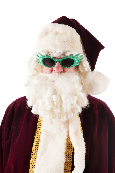 Retrato Papai Noel com óculos de sol — Fotografia de Stock