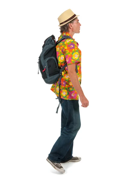 Turysta z plecaka — Zdjęcie stockowe