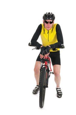 stüdyoda oturan Mountainbiker
