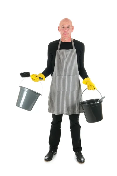 Cleaner with equipment — Stock Photo, Image