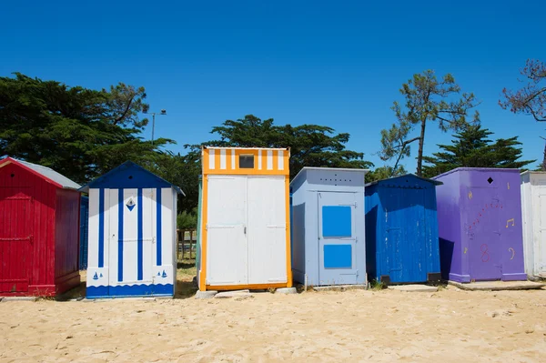 Stranden hyddor på island oleron i Frankrike — Stockfoto