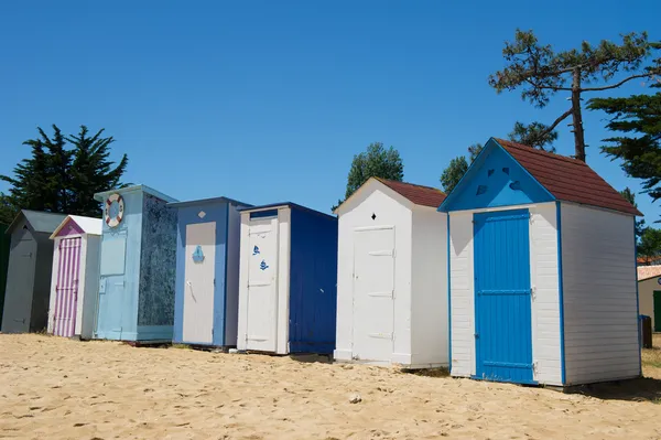 Stranden hyddor på island oleron i Frankrike — Stockfoto