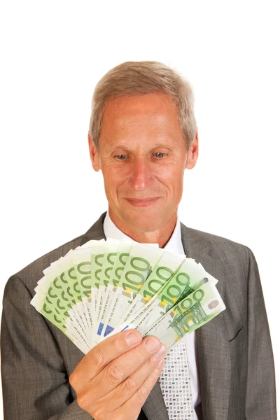 Hombre de negocios con Euros — Foto de Stock