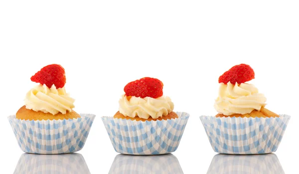Jordgubb cupcakes — Stockfoto