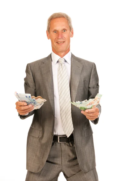 Бизнесмен с деньгами — стоковое фото