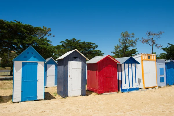 Plážové chatky na ostrov oleron ve Francii — Stock fotografie