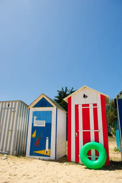 Stranden hyddor på island oleron i Frankrike — Stockfoto