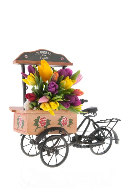 Market car with flowers — Stock Photo, Image