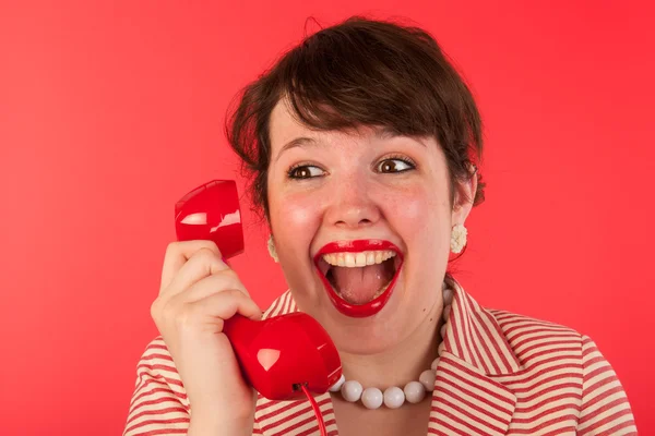 Buenas noticias por teléfono. — Foto de Stock