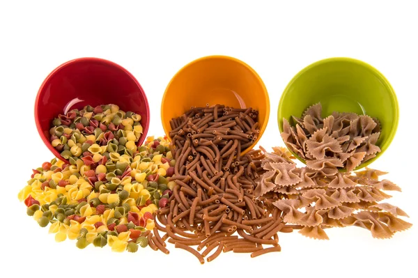 Wholemeal pasta assortment — Stock Photo, Image