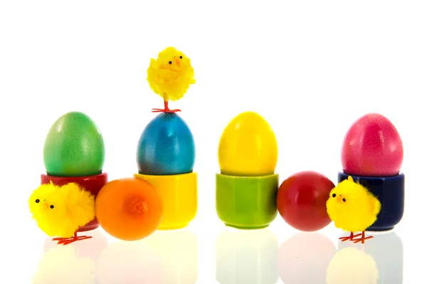 Colorate uova di Pasqua dipinte — Foto Stock