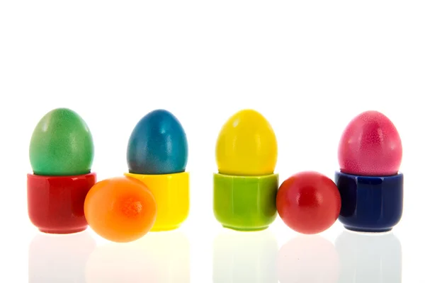 Ovos de páscoa pintados coloridos — Fotografia de Stock