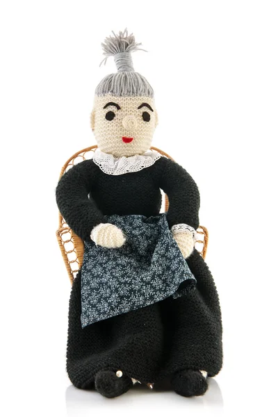 Hand knitted grandma — Zdjęcie stockowe