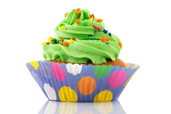 Green and purple cupcake — Stock Photo, Image