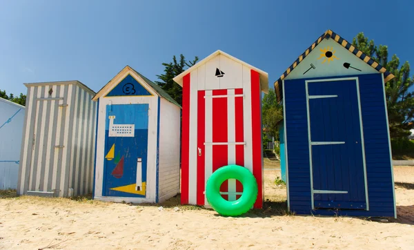 Stranden hyddor på island oleron i Frankrike — Stockfoto