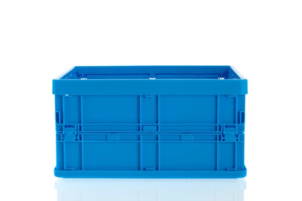 Blue plastic crate — Stockfoto