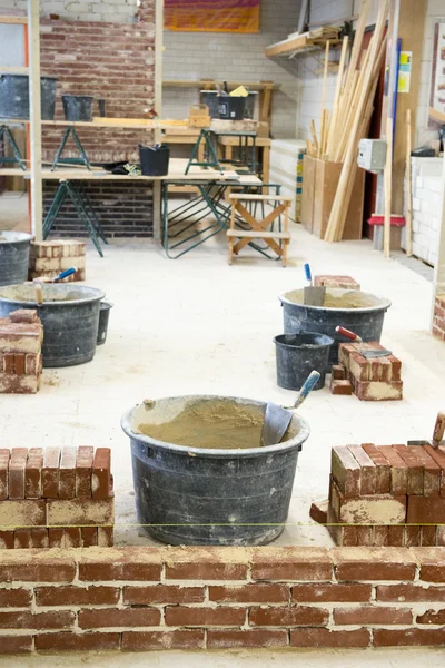 Trowel and bricks — Stock Photo, Image