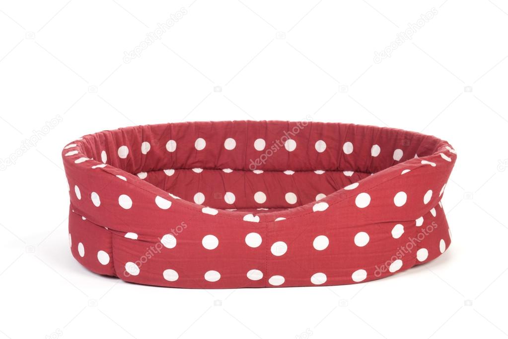 Red spotted pet bed