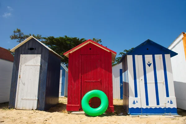 Plážové chatky na ostrov oleron ve Francii — Stock fotografie