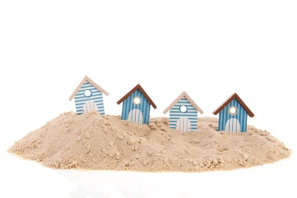 Beach huts in the sand — Stock Photo, Image