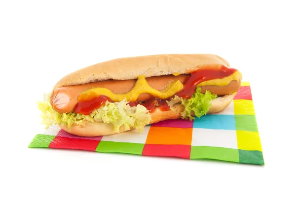Hotdog с булочкой — стоковое фото
