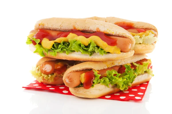Hotdogs mit Semmeln — Stockfoto