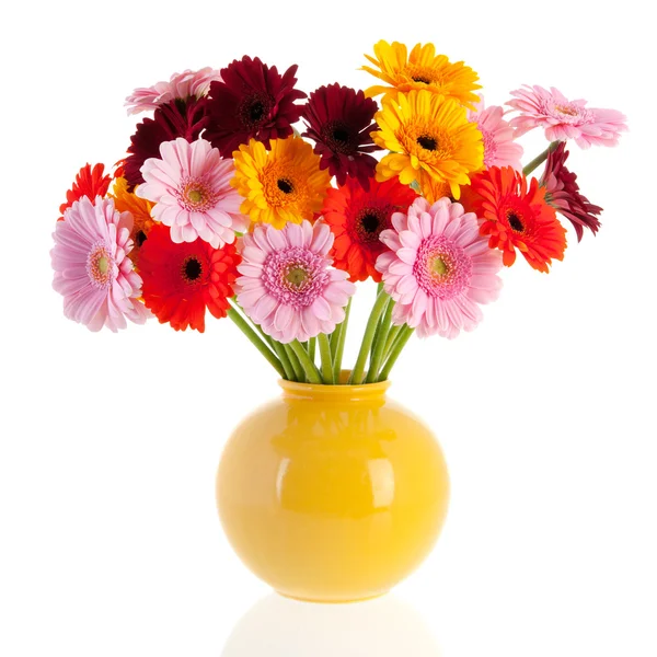 Bouquet Gerber flowers in glass vase — Stock Photo, Image