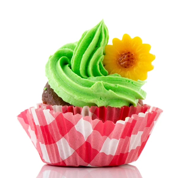 Färgglada cupcake i grönt och rött — Stockfoto