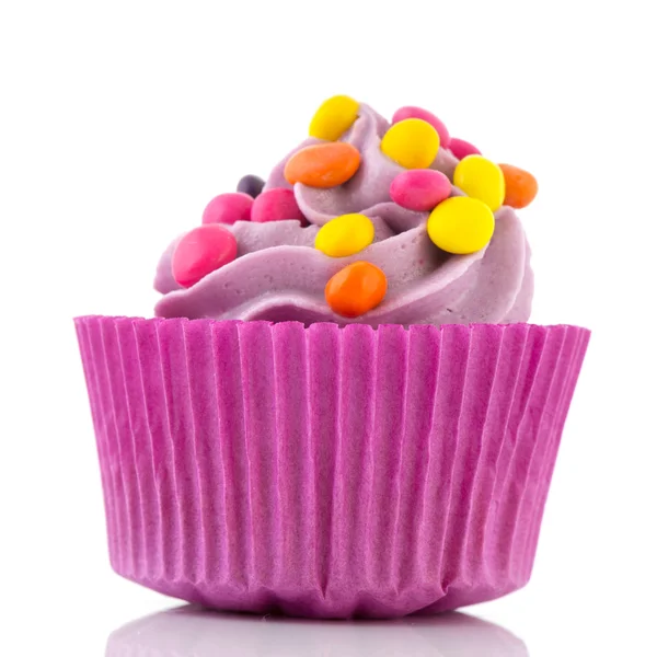 Birthday cupcake with confetti — Stock Photo, Image