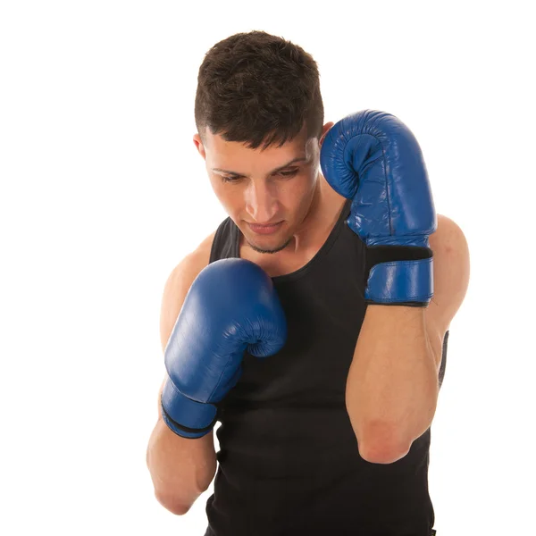 Defendendo homem de boxe — Fotografia de Stock