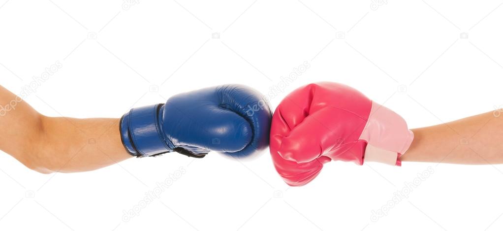 Boxing man and woman