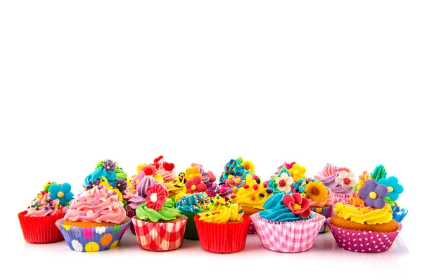 Birthday cupcakes — Stockfoto