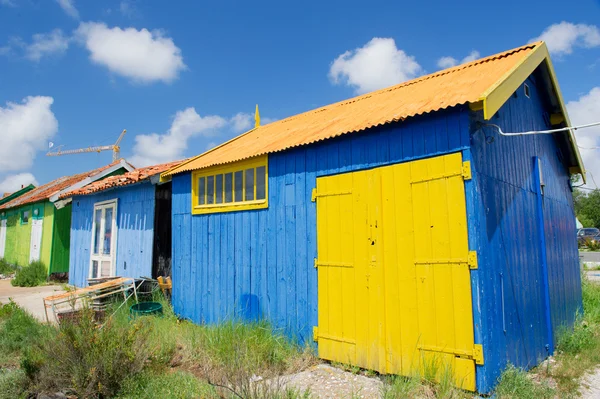 Cabines de madeira coloridas — Fotografia de Stock