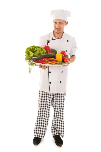 Cook with assortment fresh vegetables — Stock Photo, Image