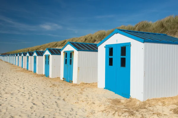 Blue beach huts — Stock Photo, Image