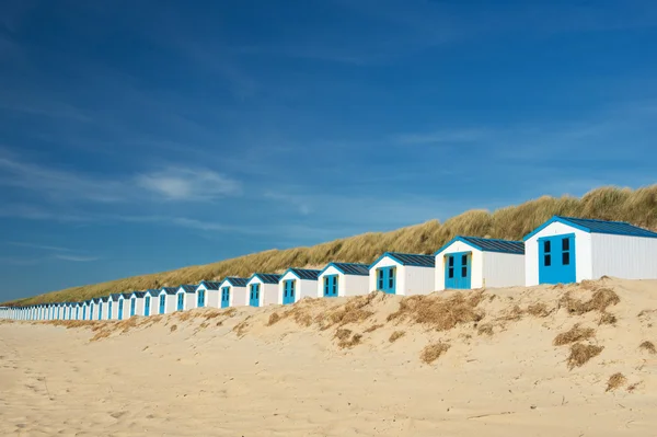 Blue beach huts at Texel